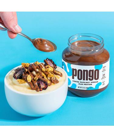 Pongo Cocoa Hazelnut Protein Spread - Low Sugar, Low Carb, Keto-Friendly, 13oz | No Palm Oil, No Artificial Sweeteners - Buy Online on SooperMarket.com