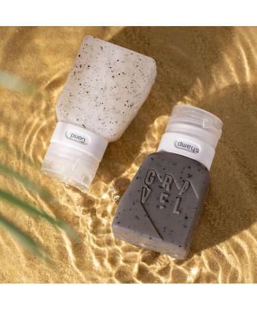 Gravel Travel Bottles 2-Pack | TSA Approved 85ml Leak-Proof Squeezable BPA-Free Containers with Label System - Perfect for Toiletries - Buy Online on SooperMarket.com