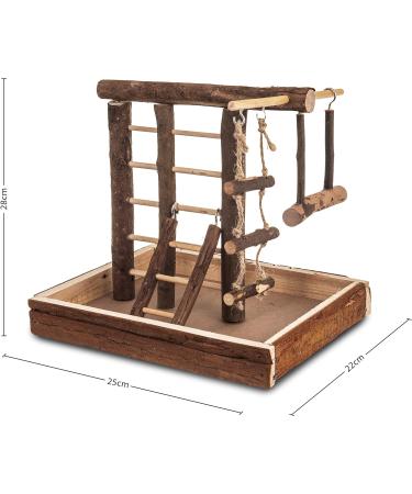 LIVIVO Natural Wooden Bird Playground Budgie Canary Ladder Swing Perch Pet Fun Small - Buy Online on SooperMarket.com