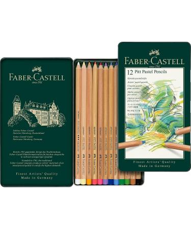 Faber-Castel Pitt Pastel Pencils - 12 Pack Assorted Colors in Metal Tin - Buy Online on SooperMarket.com