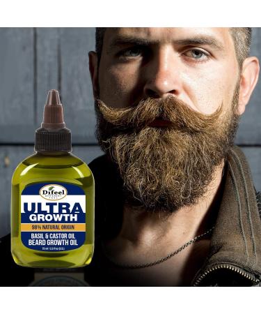 Difeel Men's Ultra Growth Basil and Castor Beard Oil 2.5 oz. - Natural Hair Growth Solution - Buy Online on SooperMarket.com