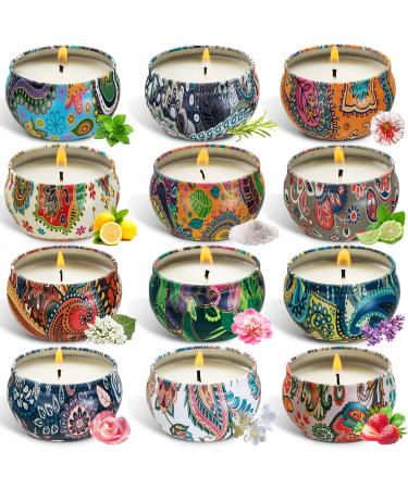 Maisitoo fragrance candle aroma candles 12pc fragrance candles gift set aromatherapy natural soy wax aroma candle for Christmas birthday mother's day Valentine's Day weddings