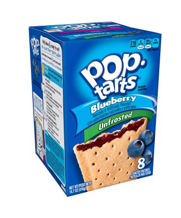 Pop-Tarts Breakfast Toaster Pastries, Unfrosted Blueberry Flavored, 14.7 oz (8 Count)