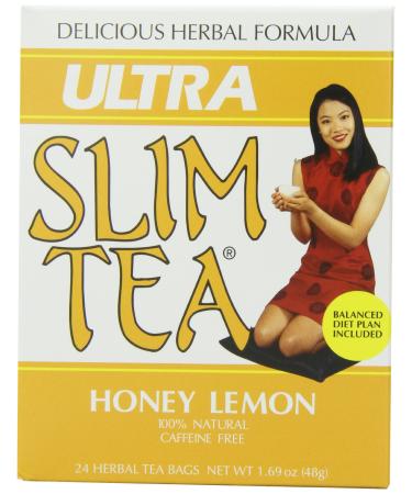Hobe Labs Ultra Slim Tea Honey Lemon Caffeine Free 24 Herbal Tea Bags 1.69 oz (48 g)