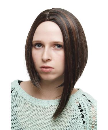 WIG ME UP SA035-2H30 Ladies Wig - Black Red-Brown Streaked Medium Length Straight Hair - International Shipping Available - Buy Online on SooperMarket.com