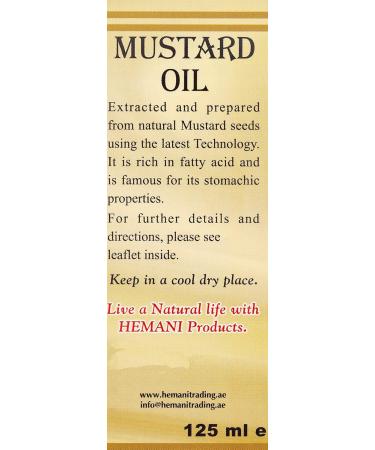 HEMANI Mustard Oil 125mL - 100% Pure & Natural | Premium Quality Cooking Oil for Health & Wellness - International Shipping Available - Buy Online on SooperMarket.com