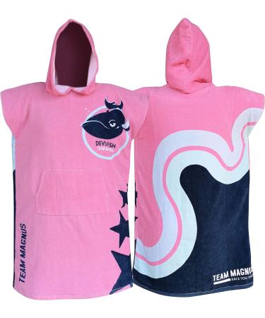 Team Magnus Kids Poncho Towel - Pink Bathrobe for Kids (4'-5'6) - One Size - Buy Online on SooperMarket.com