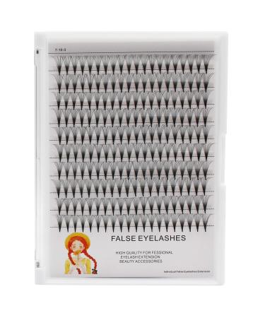 Thickness 0.07mm D Curl -14D Premade Fans Eye Lashes Extensions Long Stem Natural Long Soft and Light Individual False Eyelashes Makeup Cluster Lashes 10-18mm Available (13MM)