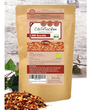Buy Organic Dried Chili Flakes - Mildly Ground - 100g - Direct & Friendly Shipping Worldwide - Buy Online on SooperMarket.com