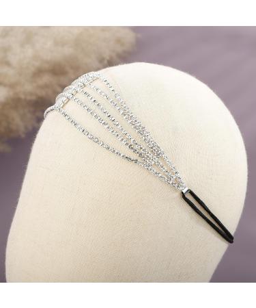 YERTTER Brides Silver Rhinestone Tassel Head Chain - Boho Hair Accessories for Women - Buy Online on SooperMarket.com