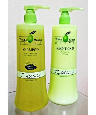 Chihtsai Volume Moisture Olive Shampoo & Conditioner Set Sulfate and Paraben free (34 Fl.oz)