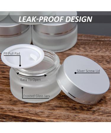 20ml Glass Cream Jar - Empty Cosmetic Container with Screw Cap for Creams Lotions & Travel - Set of 9 Silver - Buy Online on SooperMarket.com