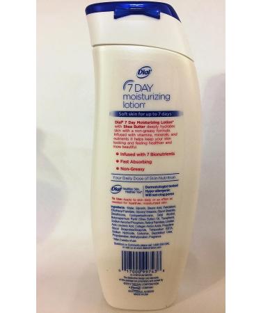 Dial 7 Day Moisturizing Lotion for Extra Dry Skin - 12 fl oz with Shea Butter and 7 Bionutrients - Buy Online on SooperMarket.com