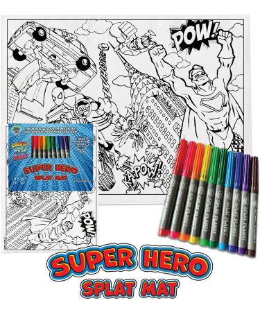 Splat Planet Superhero Cotton Toddler Placemat with 10 Washable Magic Pens - Buy Online on SooperMarket.com