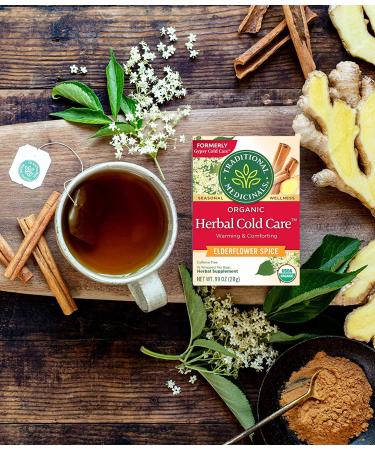 Traditional Medicinals Gypsy Cold Care Tea - 16 Caffeine-Free Wrapped Bags (0.99 oz) for Seasonal Relief - Buy Online on SooperMarket.com