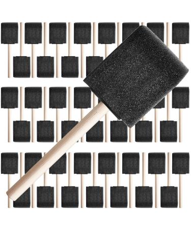 200 Pcs 2 Inch Foam Brushes Set, Sponge Brushes, Foam Paint Brush for Painting, Sponge Paint Brush with Wood Handle for Acrylics, Stains, Varnishes, DIY Crafts, Classroom, Students, Kids, Black