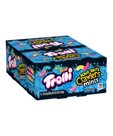 Trolli Sour Brite Mini Crawlers Gummy Worms, 2 Ounce, Pack of 18 Sour 2 Ounce (Pack of 18)