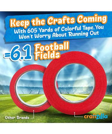 Craftzilla Colored Masking Tape  11 Extra Large Rolls  1 815 Feet x 1 Inch of Colorful Craft Tape  Vibrant Rainbow Color Teacher Tape  Great for Art  Lab  Labeling & Classroom Decorations - Buy Online on SooperMarket.com