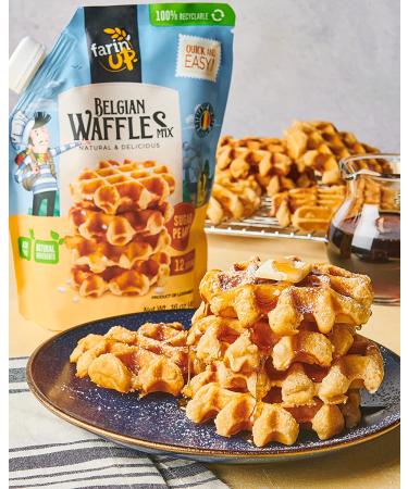 Belgian Waffle Mix with Sugar Pearls - 16oz Pack | Resealable & 100% Recyclable - Buy Online on SooperMarket.com