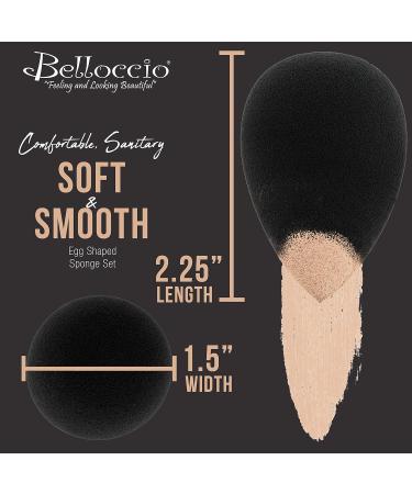 Belloccio Beauty Makeup Sponge - Egg Shaped Blender for Flawless Foundation Concealer & Blush Application - Perfect for Face Cheeks & Eyes - International Shipping Available - Buy Online on SooperMarket.com