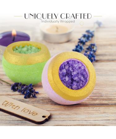 8-Piece Luxury Bath Bomb Set | Natural Organic Vegan Spa Pampering | Essential Oil Scented Fizzers for Home Spa, Birthday, Christmas Gifts - Buy Online on SooperMarket.com