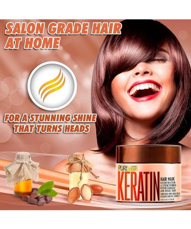 PURE NATURE LUX SPA Keratin Hair Mask - Hydrating Treatment for Dry Damaged Hair - Deep Conditioner for Women - Ideal for Curly and Frizzy Hair - Buy Online on SooperMarket.com