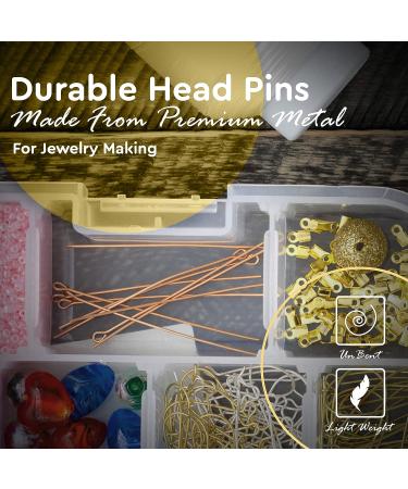 Flat-Head Brass Eye Pins for Jewelry Making - 150 Pieces, 3 Inches, 22 Gauge | Ship Straight and Unbent | Crafting Kit for Earrings and Bracelets - Buy Online on SooperMarket.com