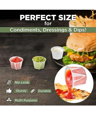 500 Pack 1.25 oz Treated Paper Souffle Portion Cups - White Disposable Cups for Condiments, Samples, Jello Shots, Sauce - Ideal for Measuring - Eco-Friendly Option - Buy Online on SooperMarket.com