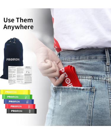 PROIRON Resistance Bands Set - 5 Exercise Bands for Men and Women with Guide and Carrying Bag - Buy Online on SooperMarket.com