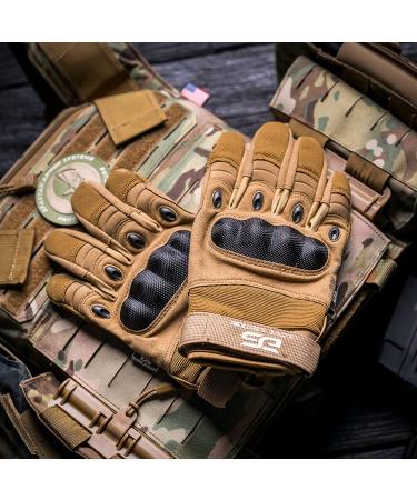 Glove Station Combat Tactical Knuckle Gloves for Men - Black Medium | Outdoor Sports, Training, Motorcycling - Buy Online on SooperMarket.com
