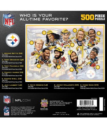 NFL Pittsburgh Steelers All-Time Greats 500 Piece Sports Jigsaw Puzzle for Adults - Baby Fanatic MasterPieces - 15x21 - Buy Online on SooperMarket.com