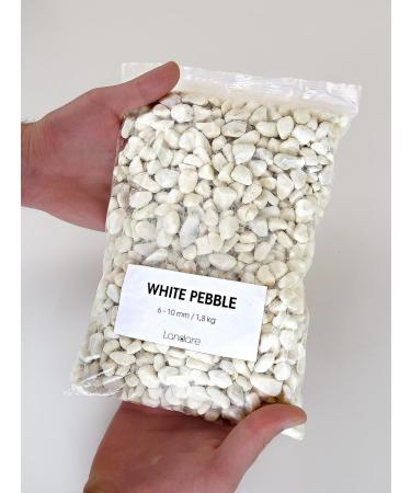 Landare 1.8kg White Pebble Stones - Decorative Gravel for Vases & Gardens (6-10 mm) - Small Decorative Stones - Buy Online on SooperMarket.com