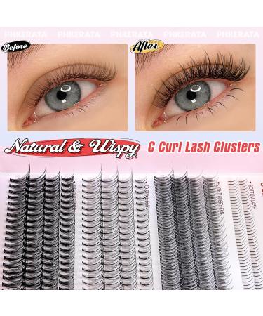 PHKERATA Individual Eyelashes DIY Extension Kit with Bond, Seal, and Tweezers | Wispy Cluster Lashes | 20D Bottom Wispy Mix Kit - Buy Online on SooperMarket.com