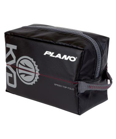Plano KVD Wormfile Signature Series Speedbag, Small, Black TPE Coated Fabric with Red Interior, Water-Resistant Soft Fishing Storage for Baits & Worms
