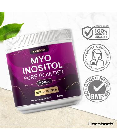 Inositol Powder 650mg | Pure Myo-Inositol Supplement for PCOS Support | Vitamin B8 | 226g | Vegan & Unflavoured by Horbaach - Buy Online on SooperMarket.com