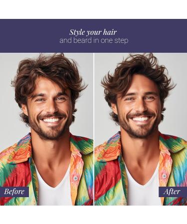 MONAT Hair Brush Dryer | 2-in-1 Electric Straightening Brush & Beard Dryer | Infrared Technology | Adjustable Speed & Temperature Levels - Buy Online on SooperMarket.com