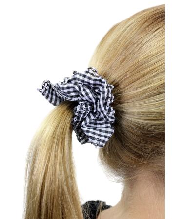 Cheeky 60s black/white checked vintage look hairband hair tie scrunchy Z009