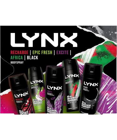 LYNX Fragrance Edition Gift Set 5x body spray perfect gifts for him 5 piece - Buy Online on SooperMarket.com