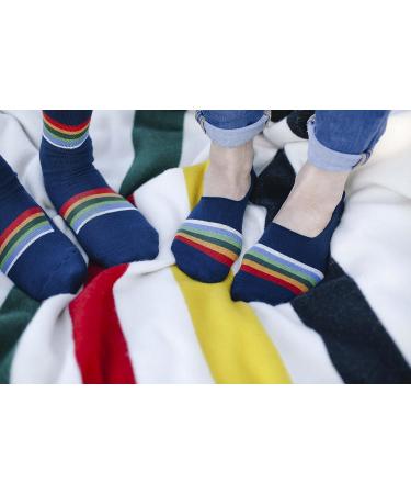 Pendleton Women's Moc Socks - Medium Glacier Stripe | White - Buy Online on SooperMarket.com