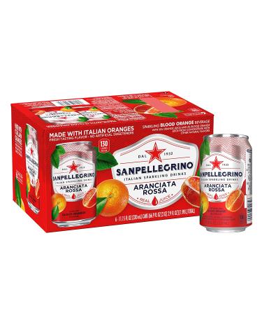 Sanpellegrino Blood Orange Sparkling Fruit Beverage Cans 11.15 Fl Oz (Pack of 6) - Refreshing Italian Soda - Buy Online on SooperMarket.com