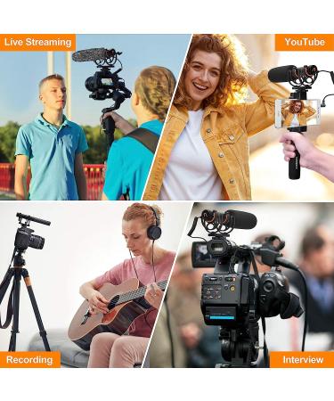 Comica CVM-VM20 Shotgun Microphone with Rycote Shockmount and OLED Power Display - Ideal for Smartphones, DSLR Cameras, Tablets, and Laptops - Buy Online on SooperMarket.com