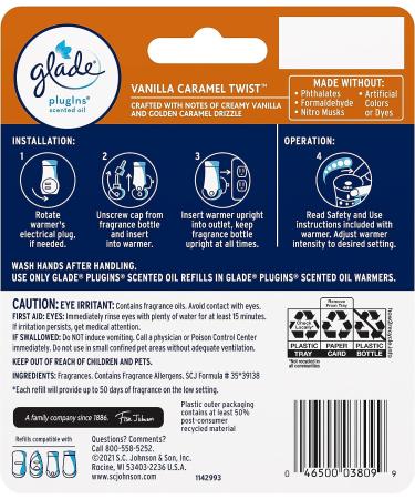 Glade PlugIns Vanilla Caramel Twist Air Freshener Refills - 1.34 Fl Oz, 2 Count - Buy Online on SooperMarket.com