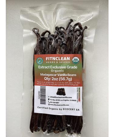 2oz Madagascar Organic Vanilla Beans Extract Grade B | USDA Certified, Non-GMO Pods | FITNCLEAN VANILLA - Buy Online on SooperMarket.com