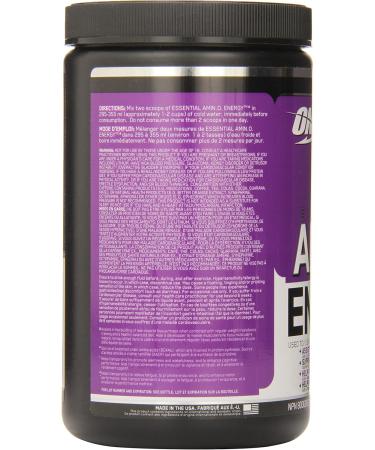 OPTIMUM NUTRITION ESSENTIAL AMINO ENERGY Concord Grape Preworkout and Essential Amino Acids with Green Tea and Green Coffee Extract 30 Servings 270.0 g (Pack of 1) - Buy Online on SooperMarket.com