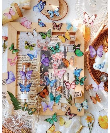 Knaid Butterfly Stickers Set - 320 Transparent Colorful Resin Decals for Scrapbook, Journal, and Crafts - Buy Online on SooperMarket.com