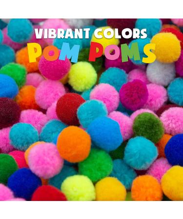 1000 Pieces 1 Inch Pom Poms for Crafts - 10 Assorted Colors - Puff Balls - Separated by Bag - Buy Online on SooperMarket.com