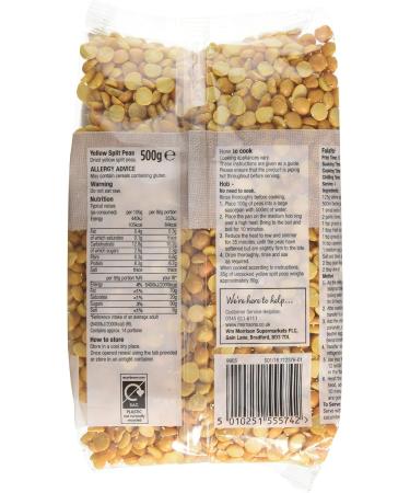 Morrisons Wholefoods Dried Yellow Split Peas 500g - Premium Quality Legumes for Healthy Cooking - Buy Online on SooperMarket.com