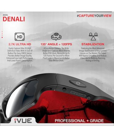 iVue Denali 2K/1080P HD Camera Glasses | Sport Sunglasses DVR | 120FPS | Black - Buy Online on SooperMarket.com