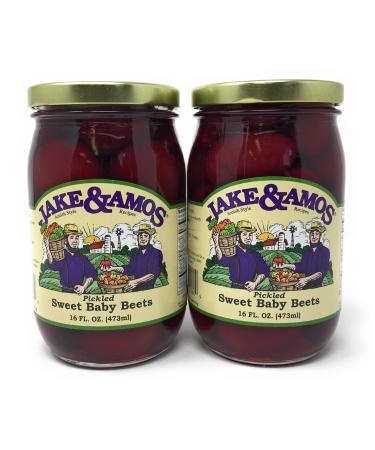 Jake & Amos - Pickled Sweet Tiny Baby Beets / 2 - 16 Oz. Jars