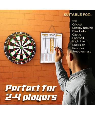 IgnatGames Double Sided Dry Erase Darts Scoreboard - Professional Scoreboard for X01, Cricket, and More - Includes 2 Magnetic Pens - Buy Online on SooperMarket.com